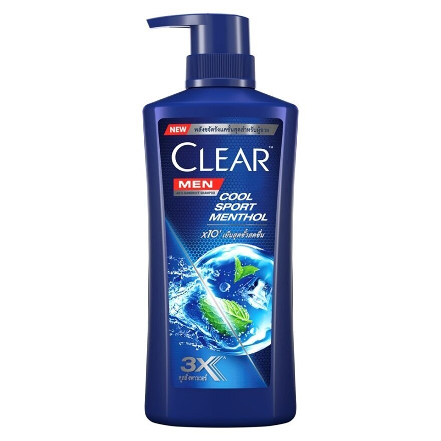 Clear Men Shampoo Anti Dandruff Cool Sport Menthol 390 Ml. แชมพูขจัดรังแค
