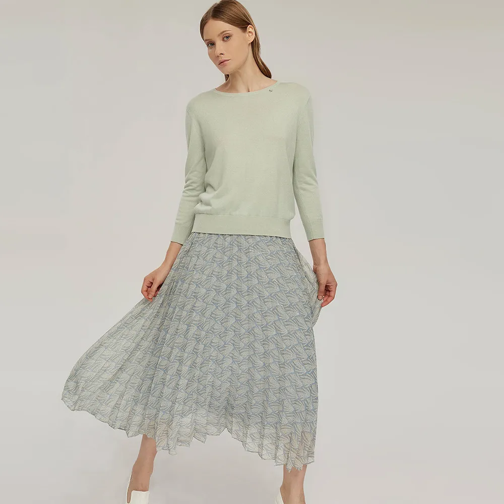 EPISODE LIGHT BLUE LONG PLEATED SKIRT