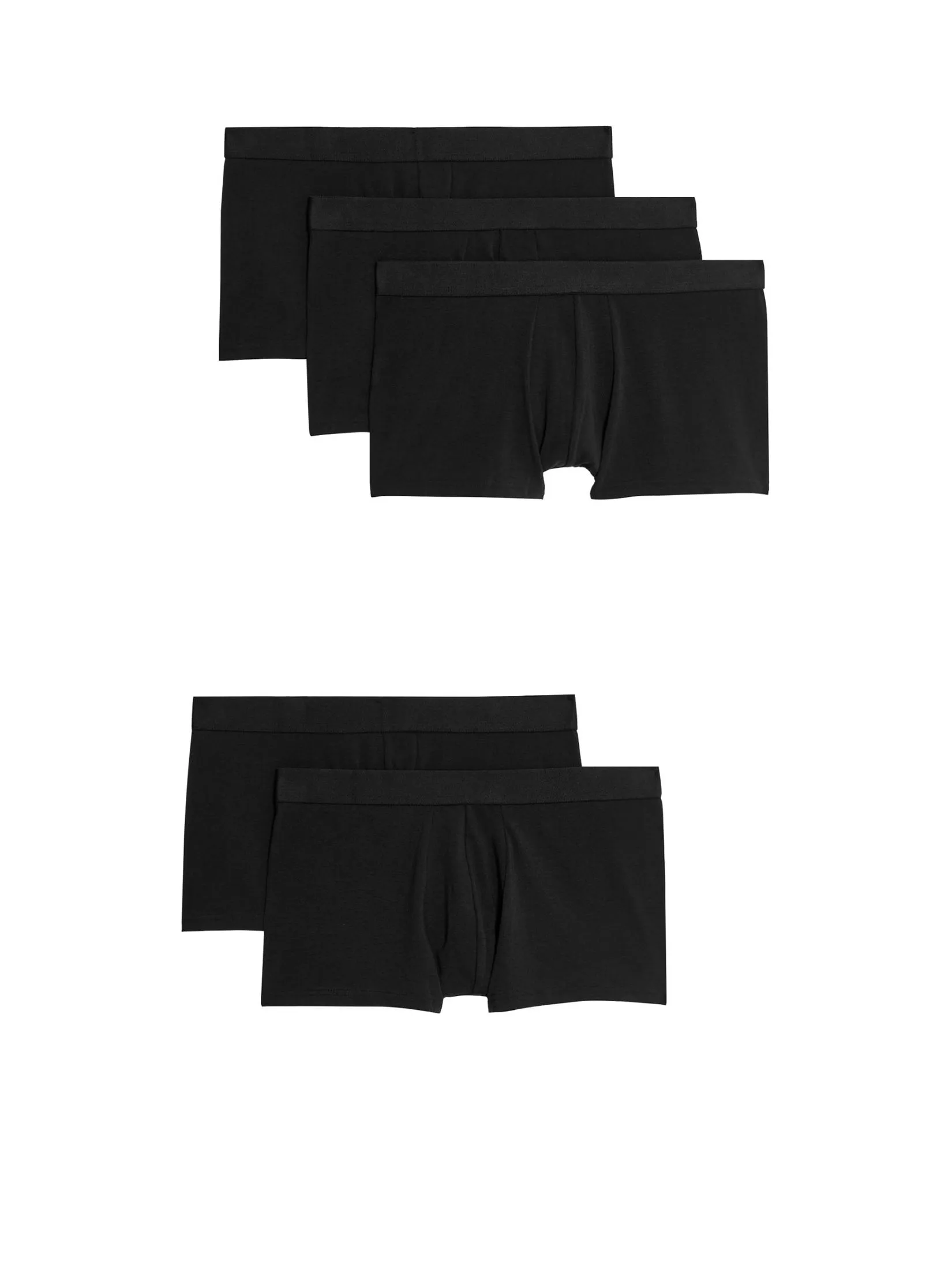 MARKS & SPENCER Men Underwear Set 5 Packs Cool & Fresh Cotton Rich Hipsters Black