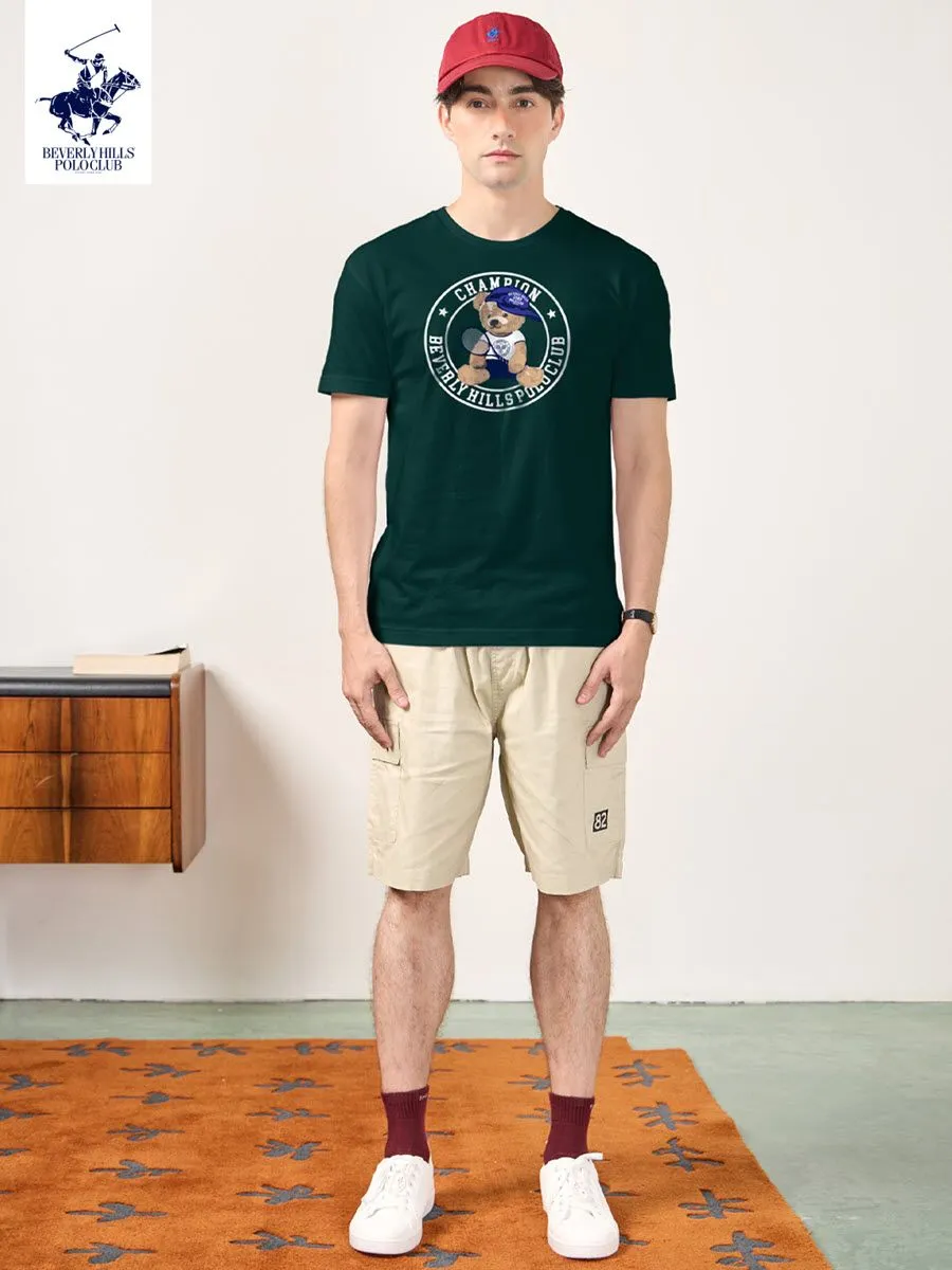 BEVERLY HILLS POLO CLUB Green Unisex T-Shirt REGULAR-FIT Model BNSR335