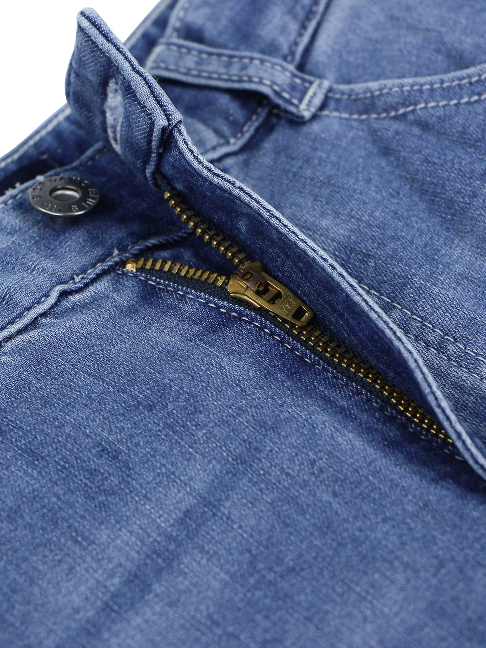 GIORDANO Women's Wide Leg Denim Jeans  Med Indigo Blue