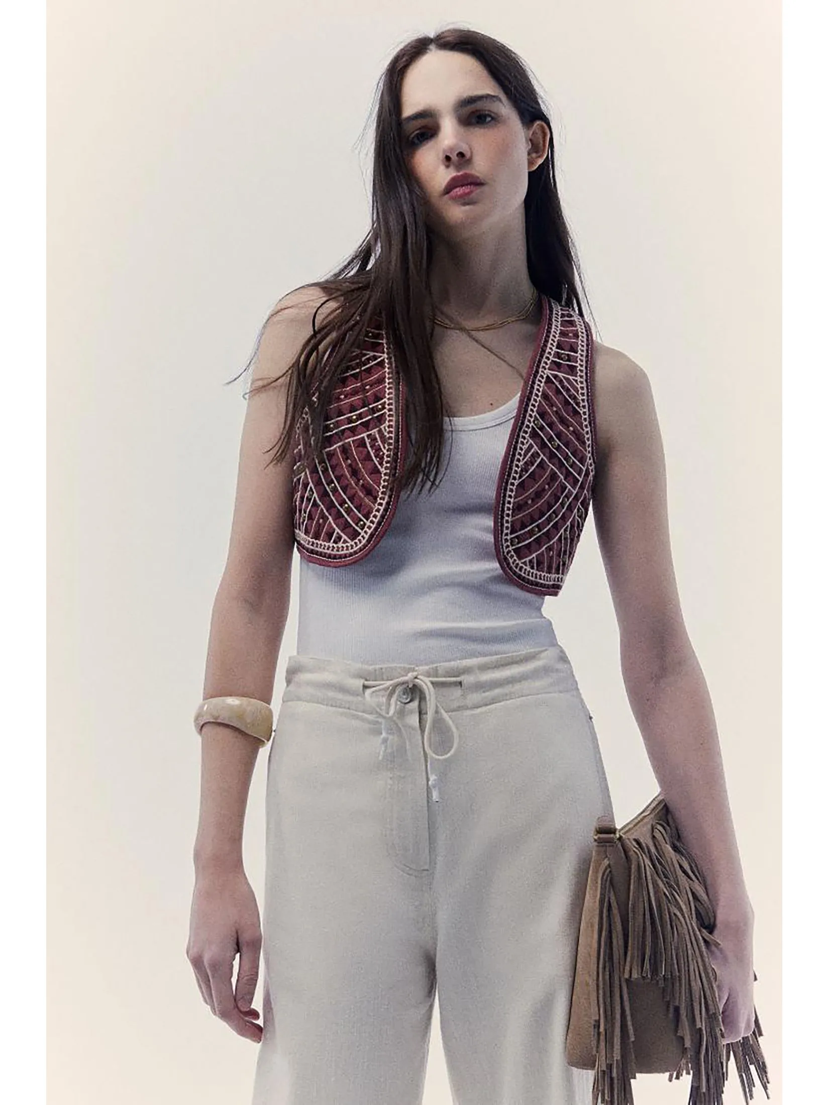 SFERA Women Trousers Linen Twill White