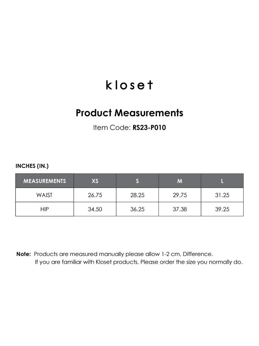 KLOSET (RS23)Tie Waist Bootcut Pants Blue