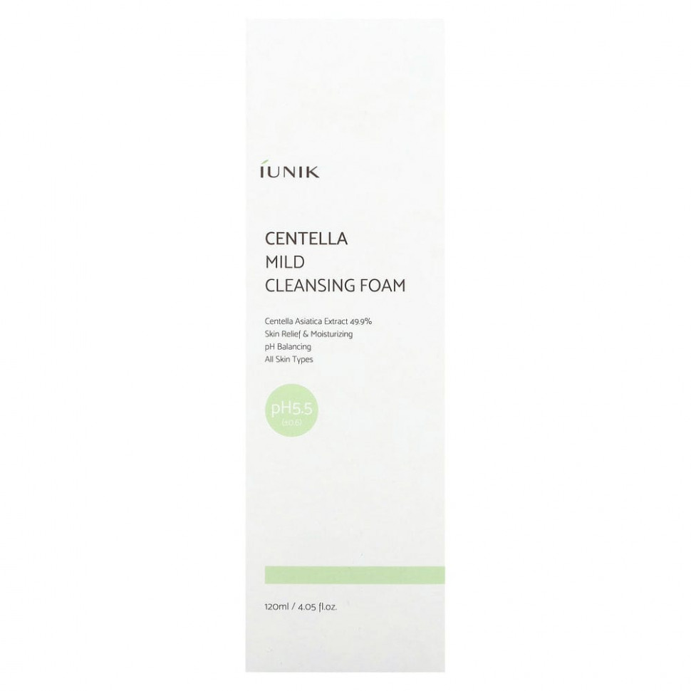 iUNIK, Мягкая очищающая пенка с центеллой, 120 мл (4,05 жидк. Унции)