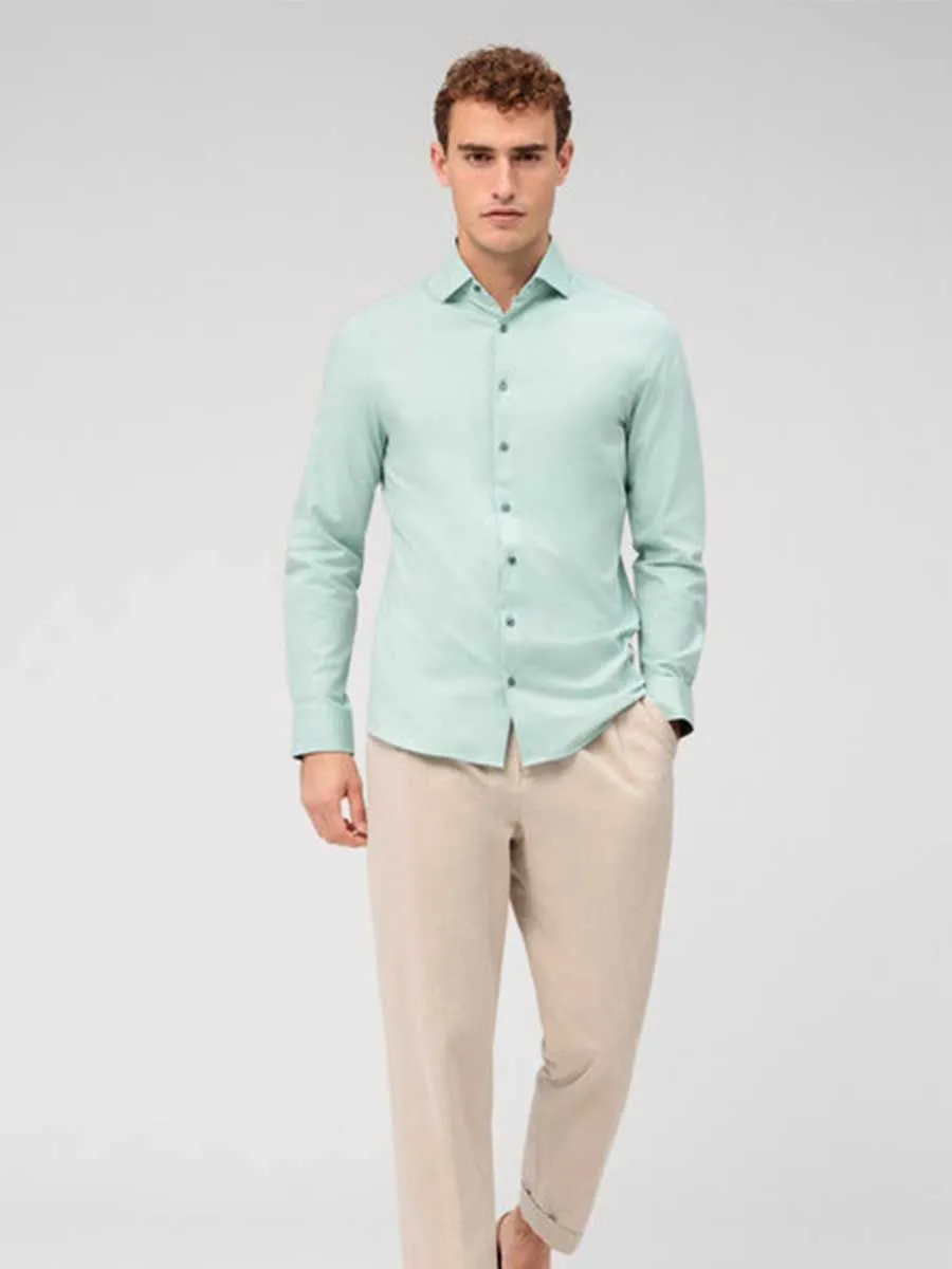 OLYMP CLIMATE CONTROL - MEN SHIRT LONG SLEEVES BODY  FIT GREEN