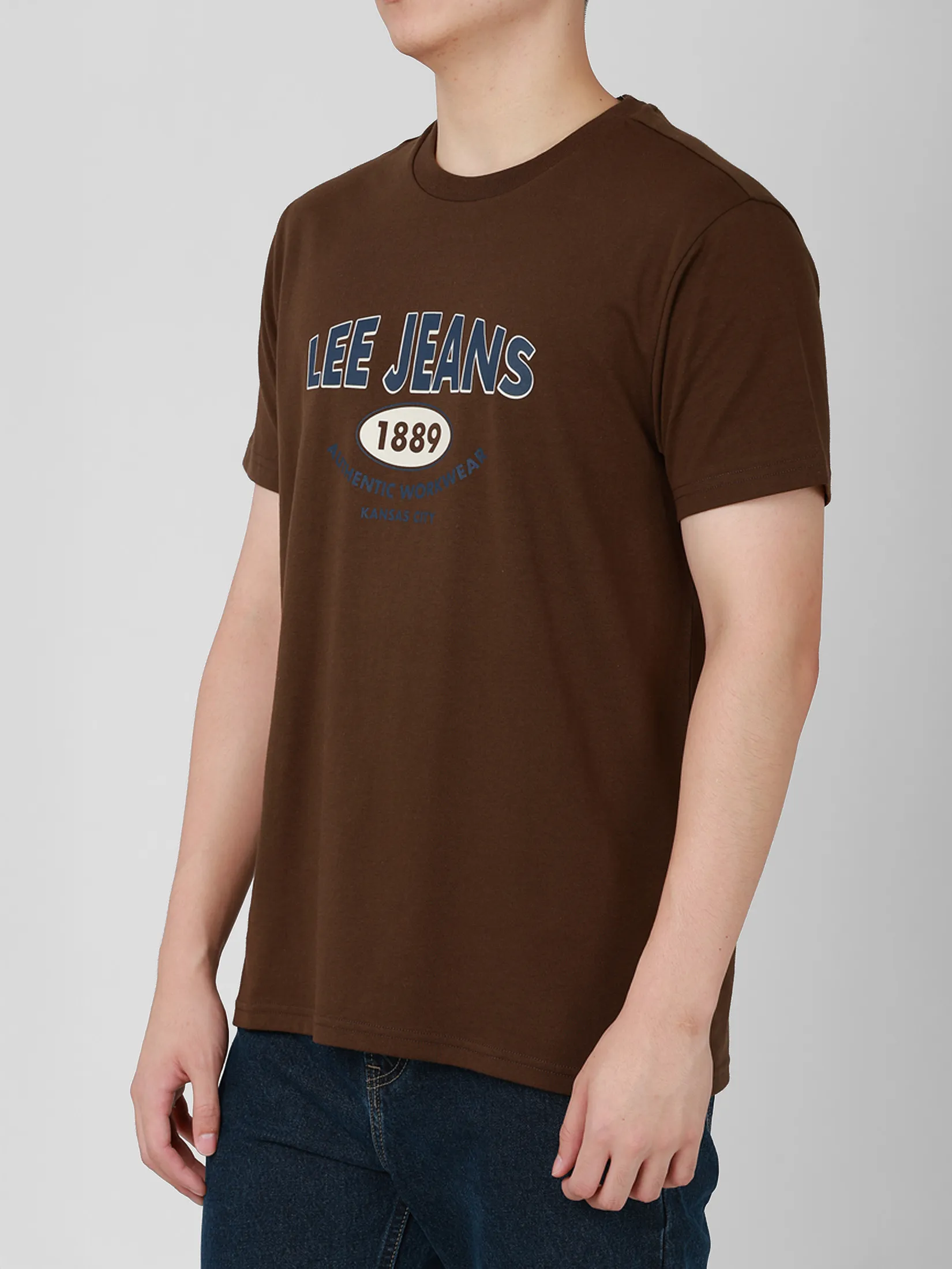 LEE Men s Tee Short Sleeve Regular Fit Brown