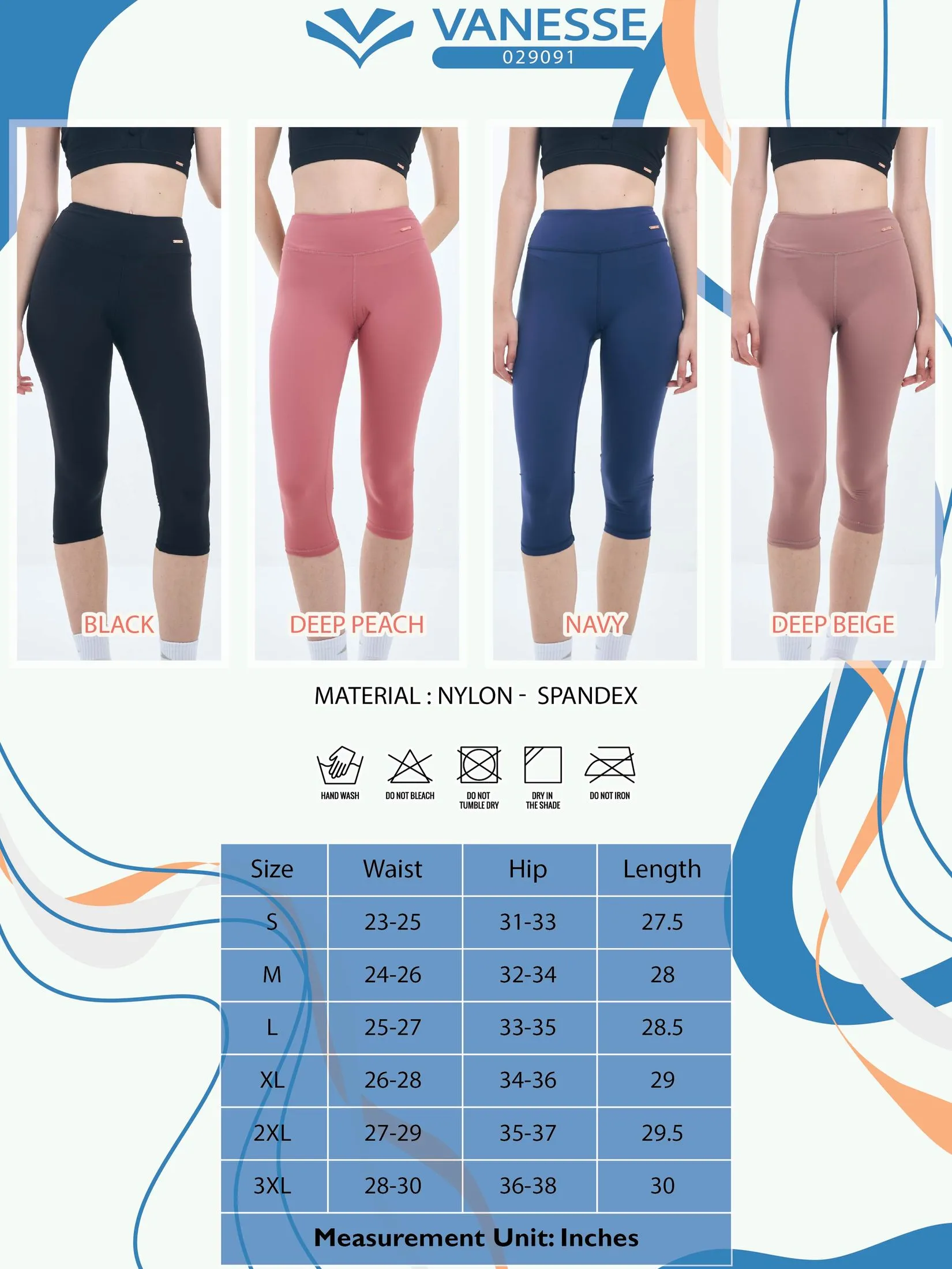 VANESSE Navy Blue LADIES LEGGINGS (029091)