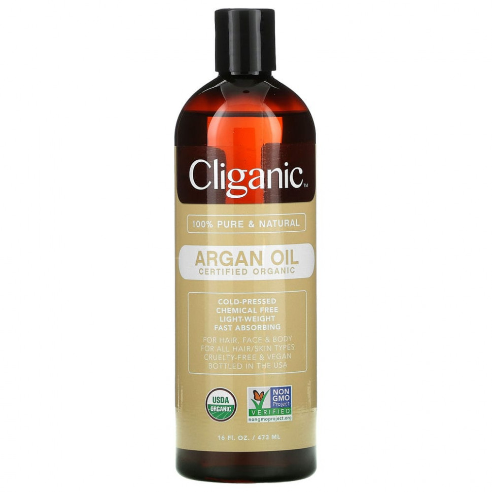 Cliganic, Органическое аргановое масло, 473 мл (16 жидк. Унций) - CLG-56004-114 мл