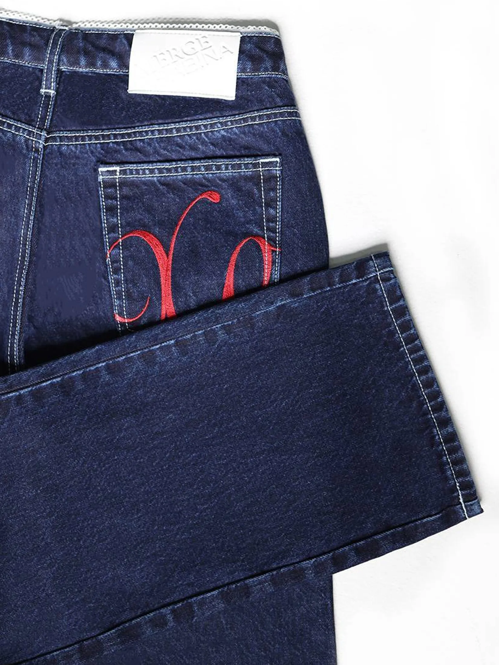 SABINA MERGE X SABINA Woman Thea Denim Trousers - Dark Blue