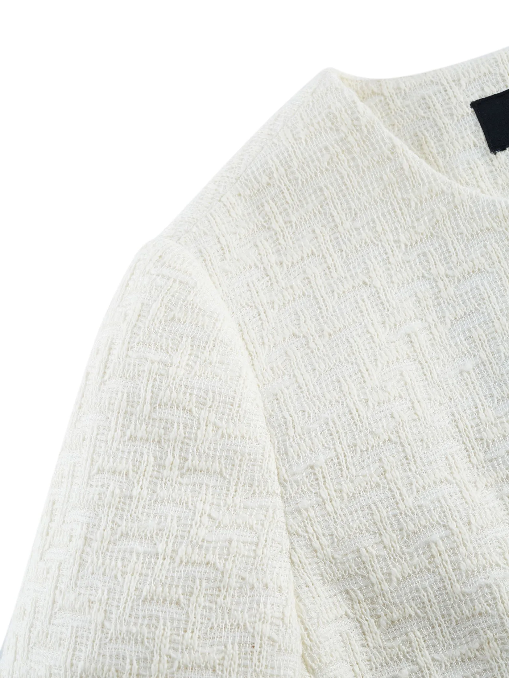 G2000 Women Clothing Tweed Knit Jacket Regular Fit - Off-White