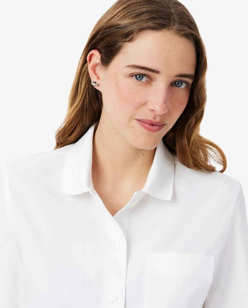 LACOSTE Slim Fit Stretch Poplin Shirt White