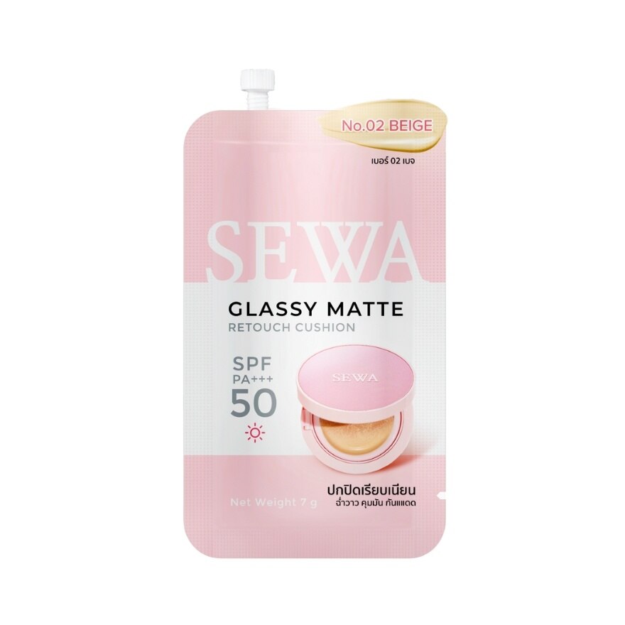 Sewa Cushion Glassy Matte Retouch SPF 50 PA+++ No.02 Beige 7 G. - No.02 Beige