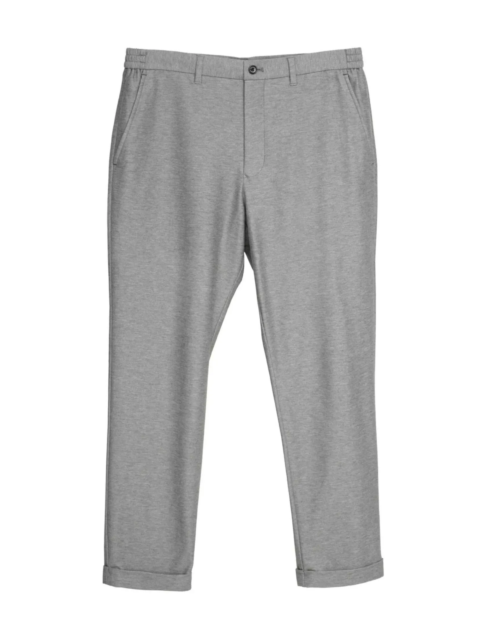 TAKEO KIKUCHI MEN GREY TWILL JERSEY CASUAL SUIT EASY PANTS