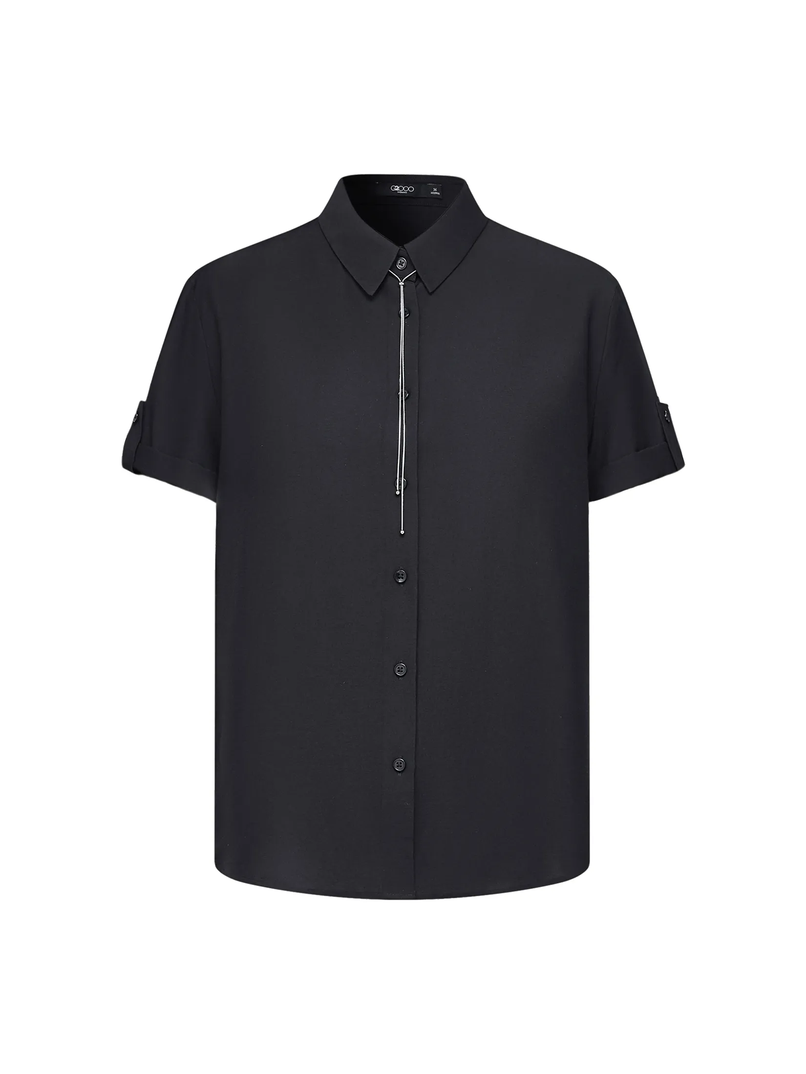 G2000 Women Clothing Shirt Collar Blouse With Necklaceblouse Loose Fit - Black