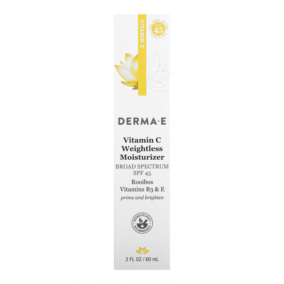 DERMA E, Невесомое увлажняющее средство с витамином C, SPF 45, 60 мл (2 жидк. Унции)