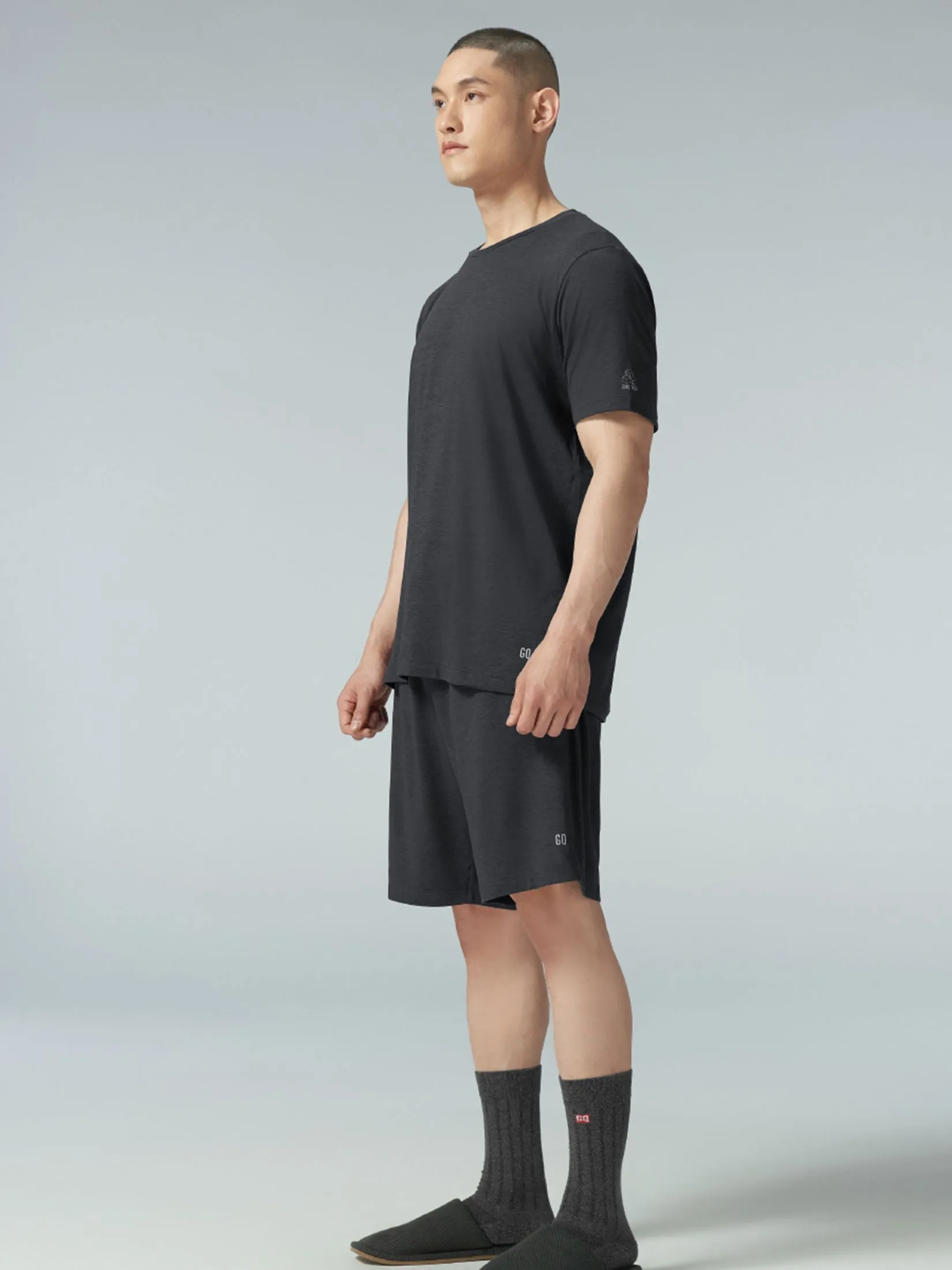 GQ Men T-Shirt Short Sleeves Loungwear SS 614477 Black Watch