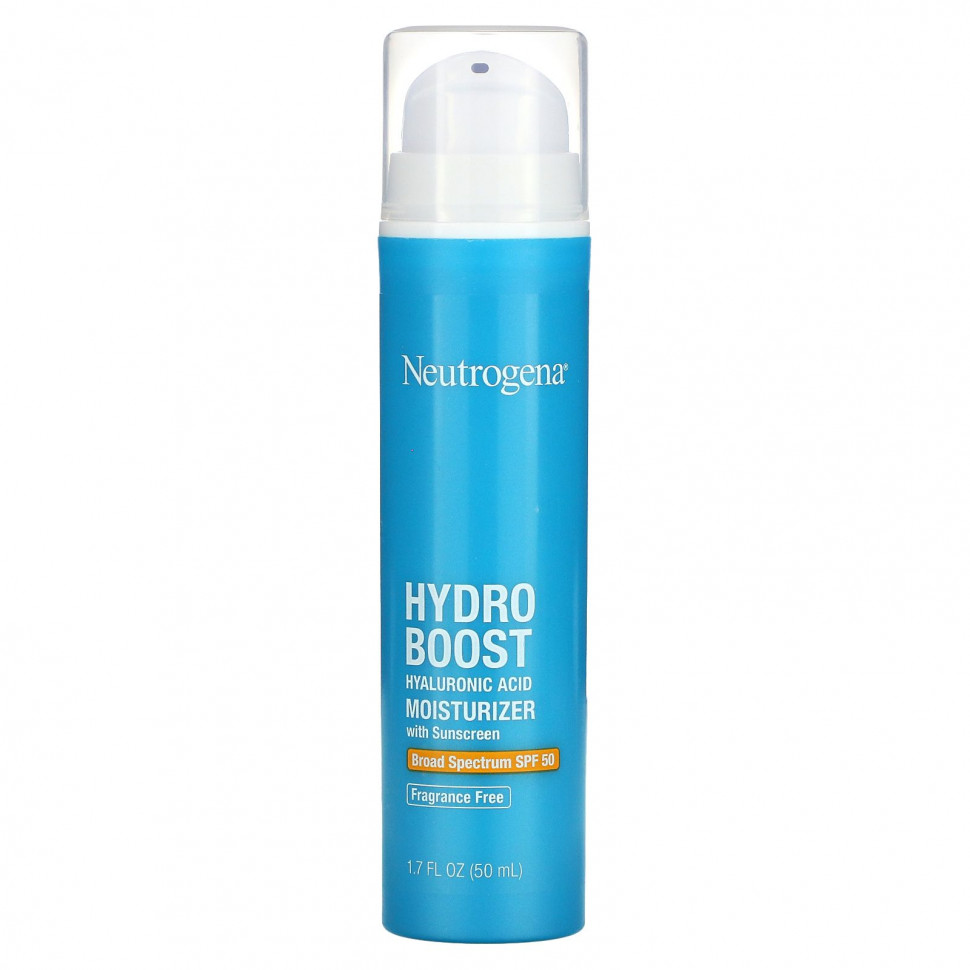 Neutrogena, Hydro Boost, увлажняющий крем с гиалуроновой кислотой, SPF 50, без отдушек, 50 мл (1,7 жидк. Унции)