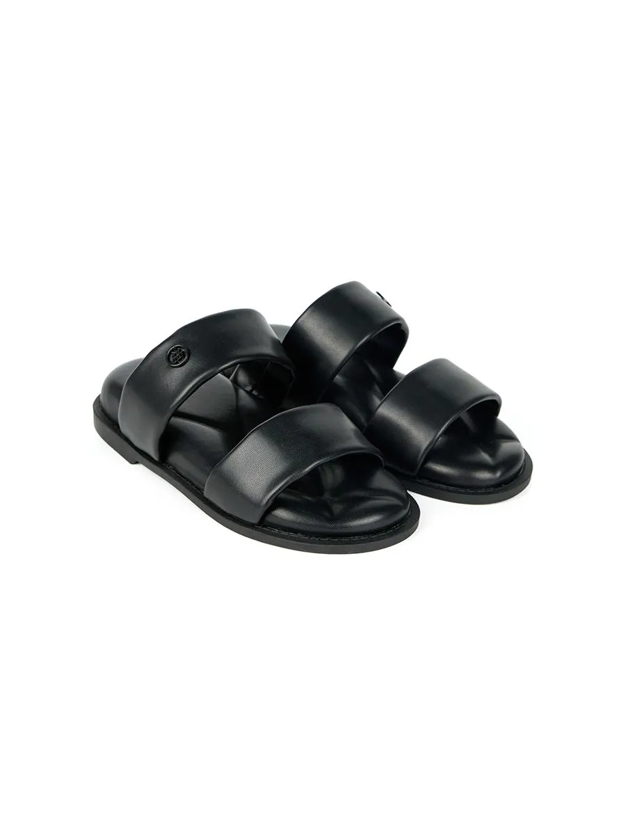 SHU WOMEN  SOFASANDALS DOUBLE PUFF - BLACK