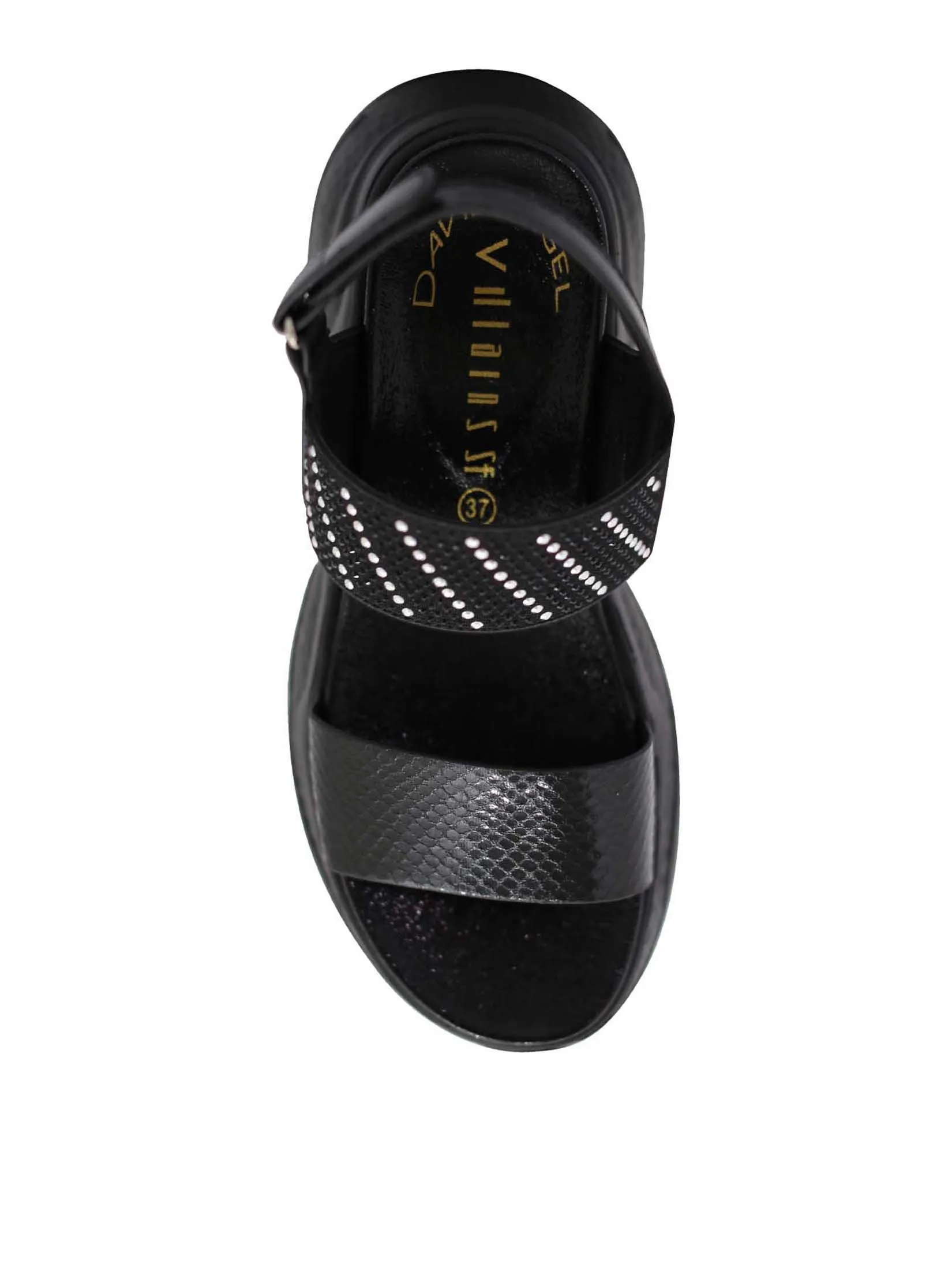 VILLAINS SF GLASSY Women's Platform Heeled Sandals BLACK