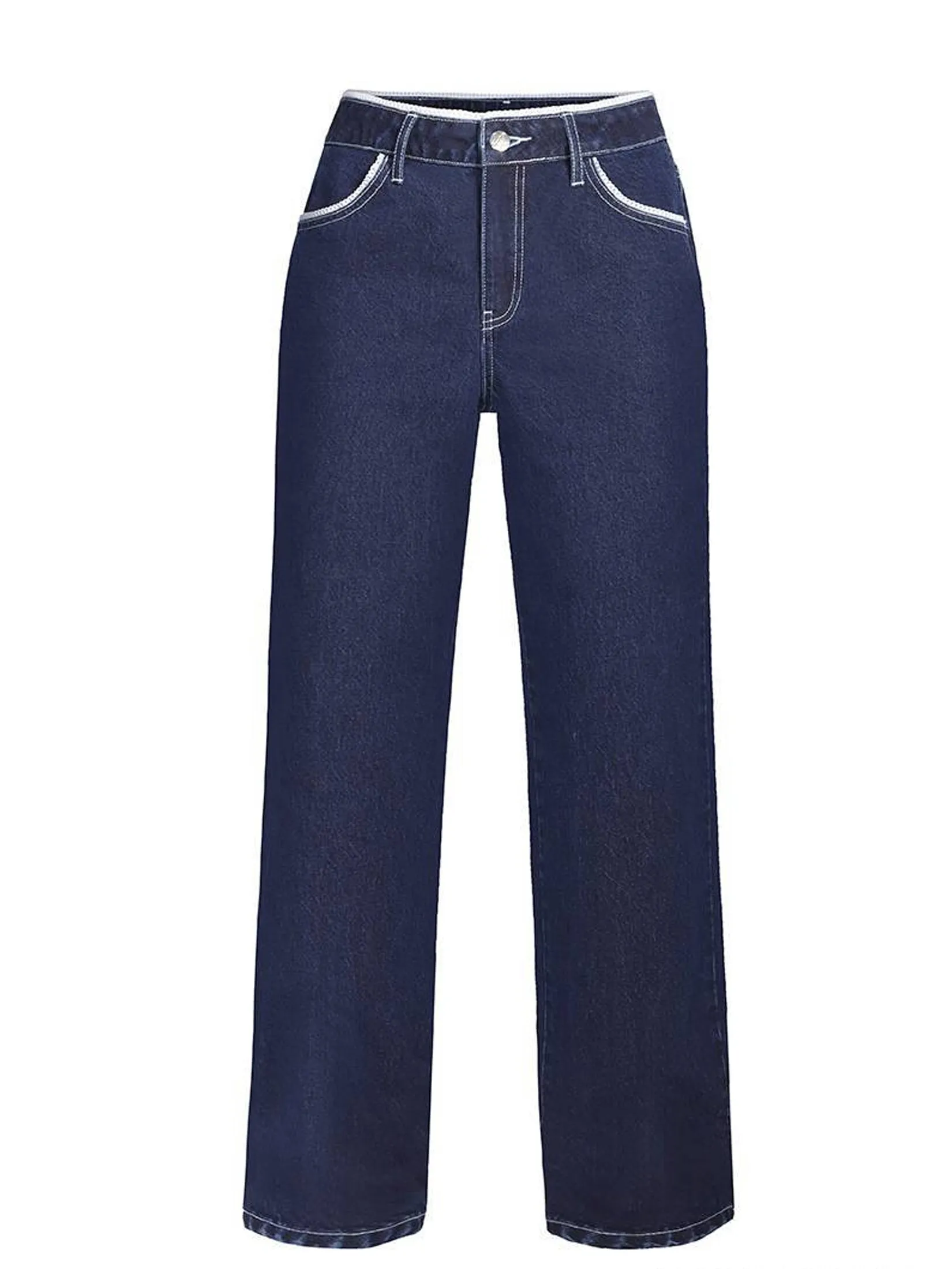 SABINA MERGE X SABINA Woman Thea Denim Trousers - Dark Blue