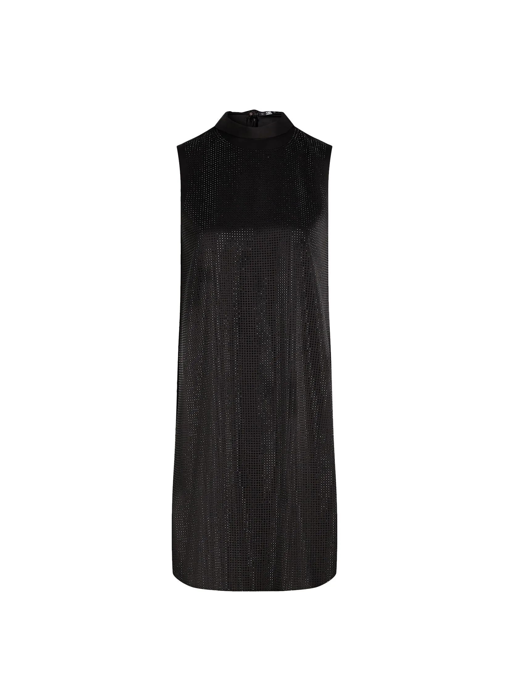 KARL LAGERFELD RHINESTONE SHIFT BOW DRESS BLACK
