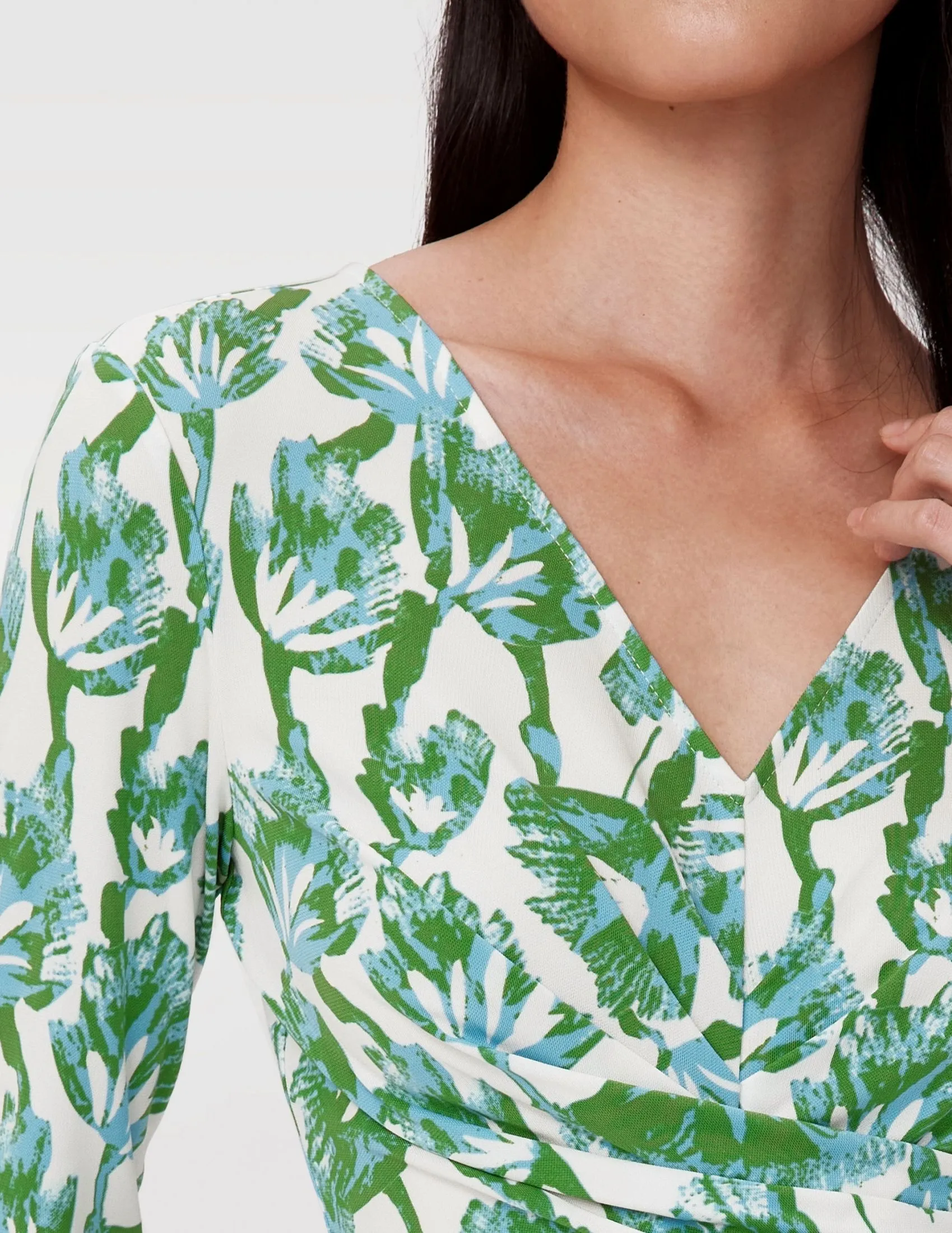 DIANE VON FURSTENBERG DVF TIMMY DRESS SEA TREES MED