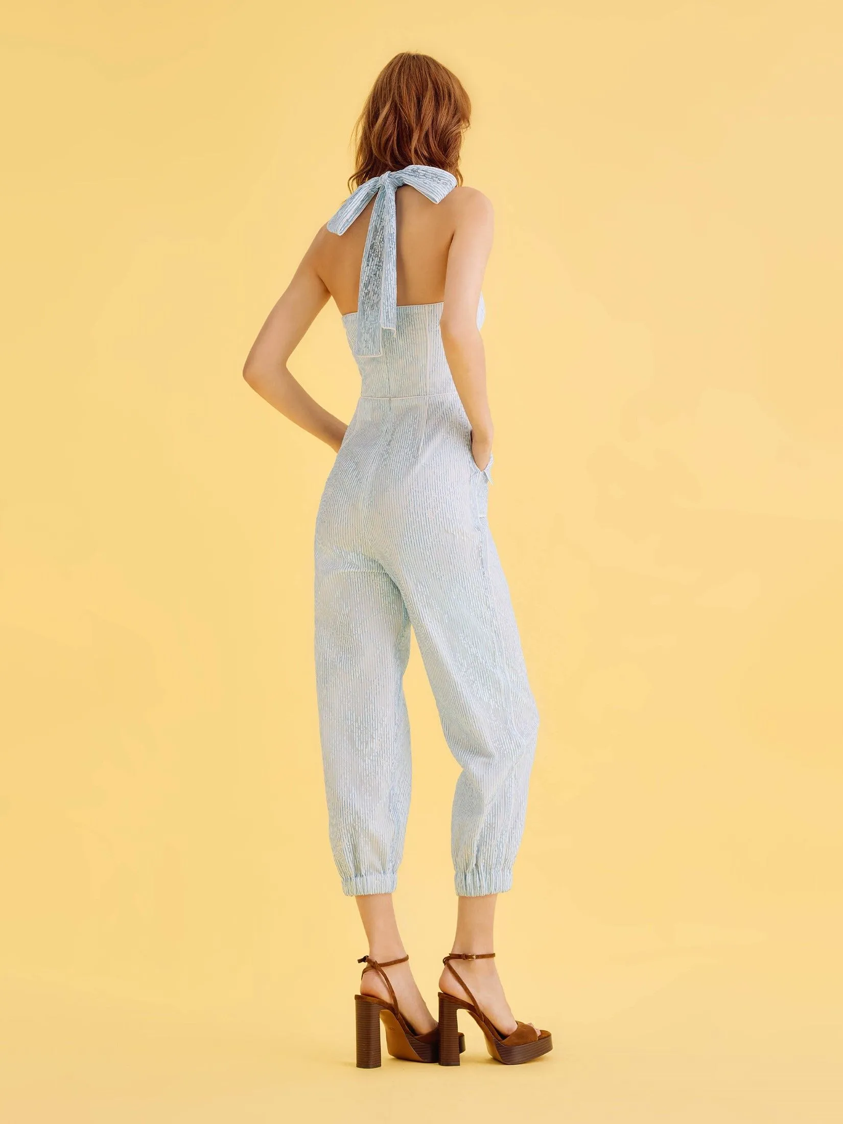 ASV (SS25) Belinda Women Halterneck Jumpsuit Blue