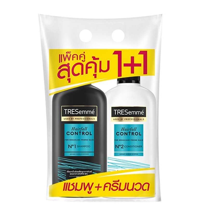 TRESemme Shampoo+Conditioner Hair Fall Control 370 Ml.ยาสระผม ทำเคมี สีผม ลดผมขาดร่วง - Blue
