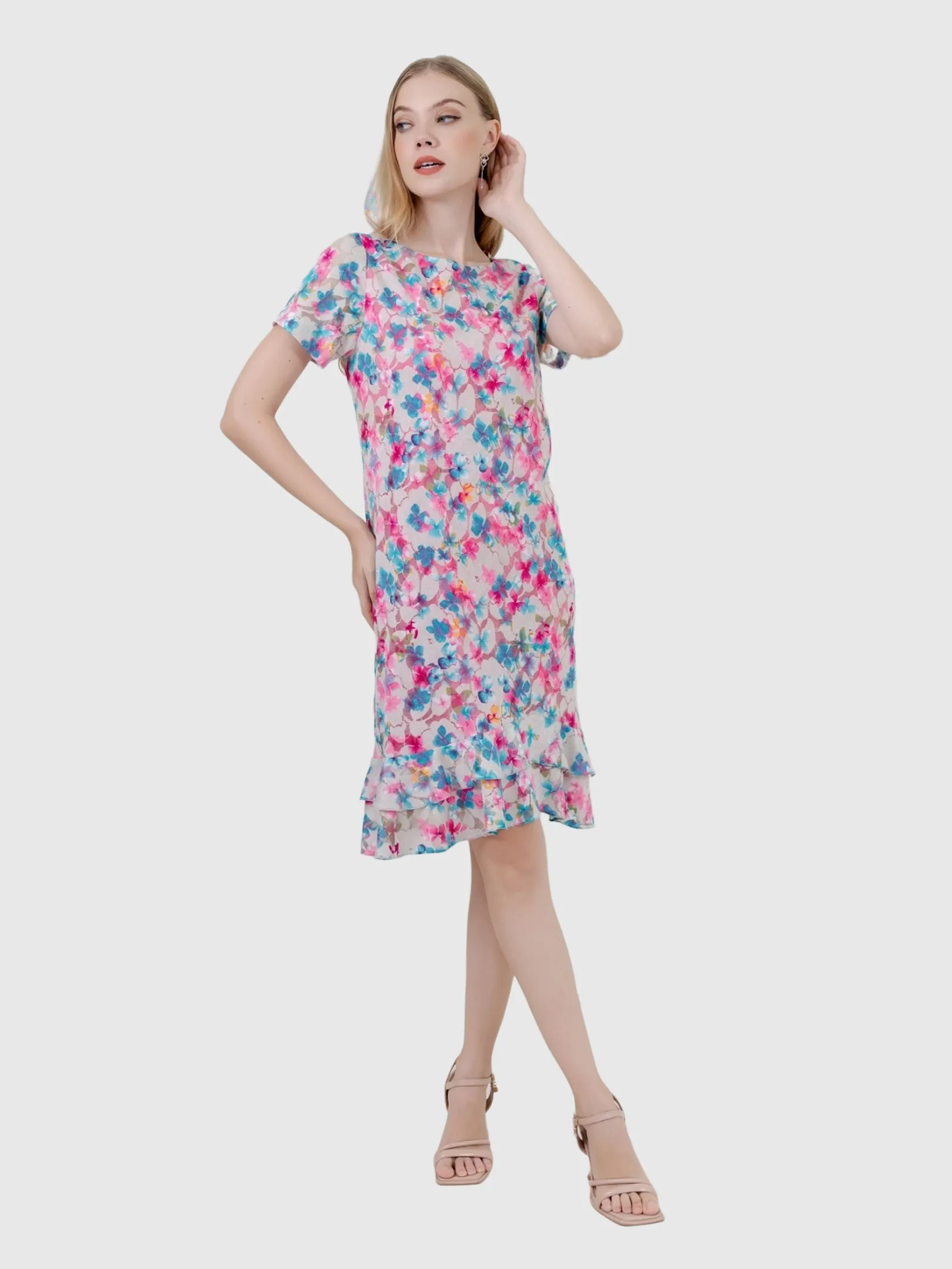 VERONIQA Women Dress Velvet Pink