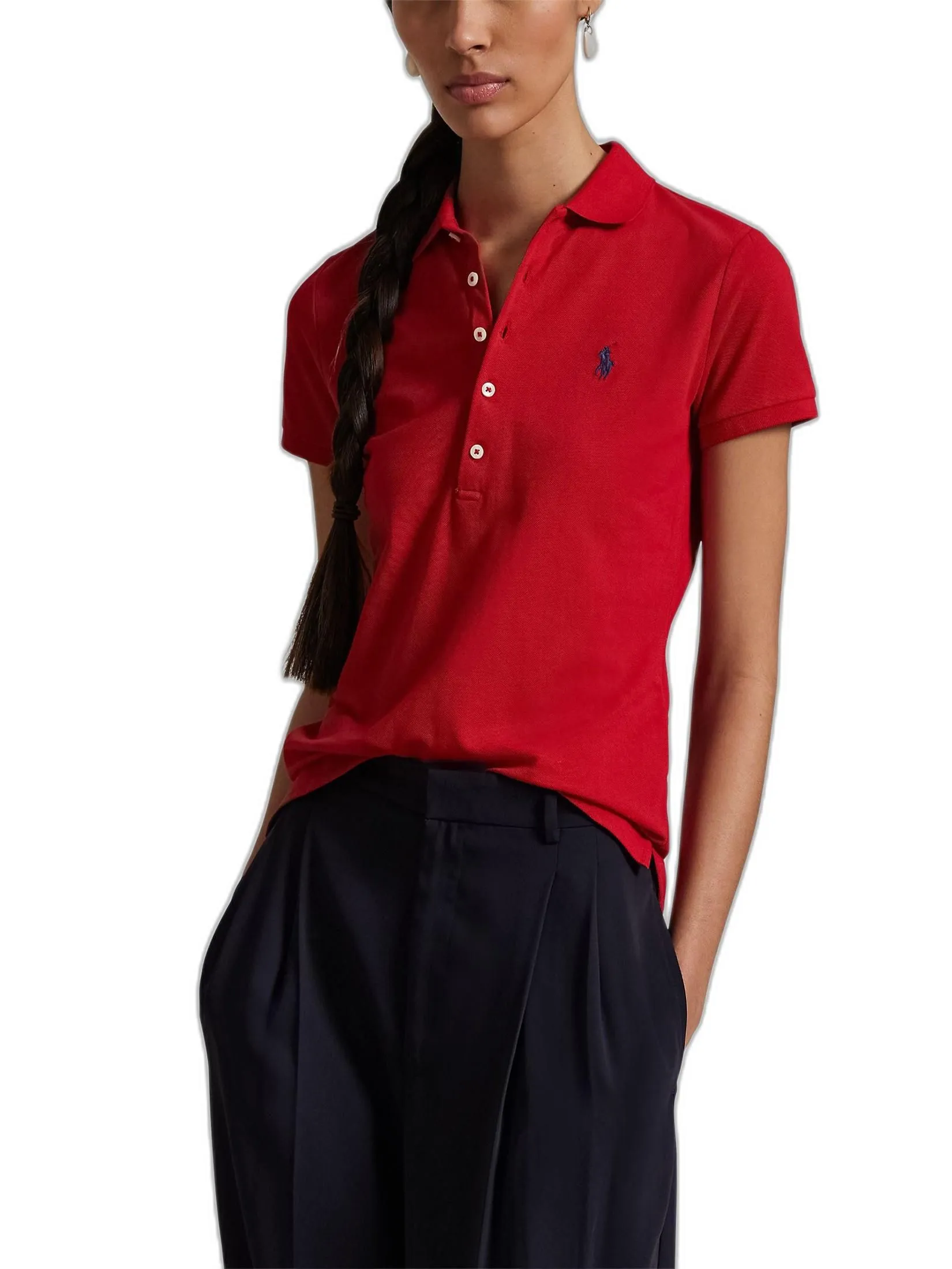 POLO RALPH LAUREN POLO-Slim Fit Stretch Polo Shirt WMPOKNINCU20375 600 RED