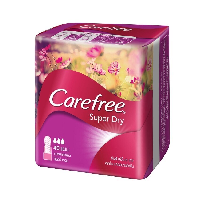 Carefree Super Dry Unscented Liners 40's แผ่นอนามัย