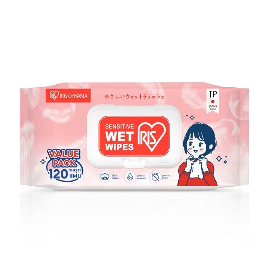 Iris Ohyama Sensitive Wet Wipes 120 Sheets