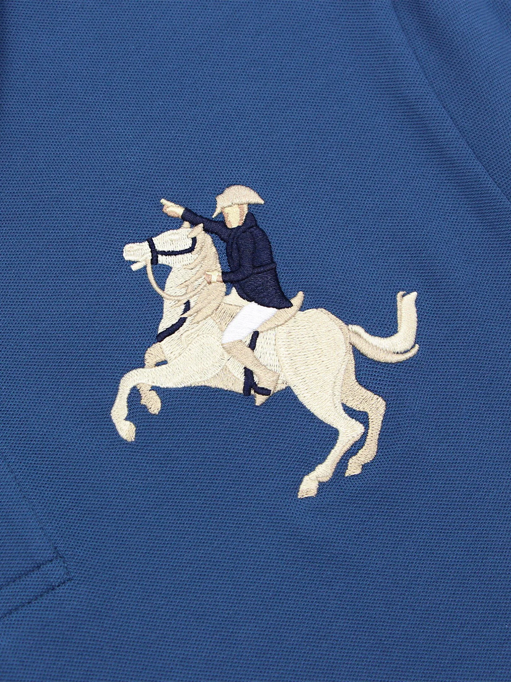 GIORDANO Men's Pique Slim Fit Embroidery Napoleon Polo Key largo blue