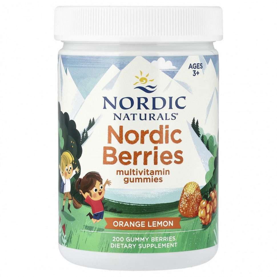 Nordic Naturals, Nordic Berries, мультивитаминные жевательные конфеты, оригинальный вкус, 200 жевательных ягодных конфет - NOR-30124-Вишня | 120 шт.