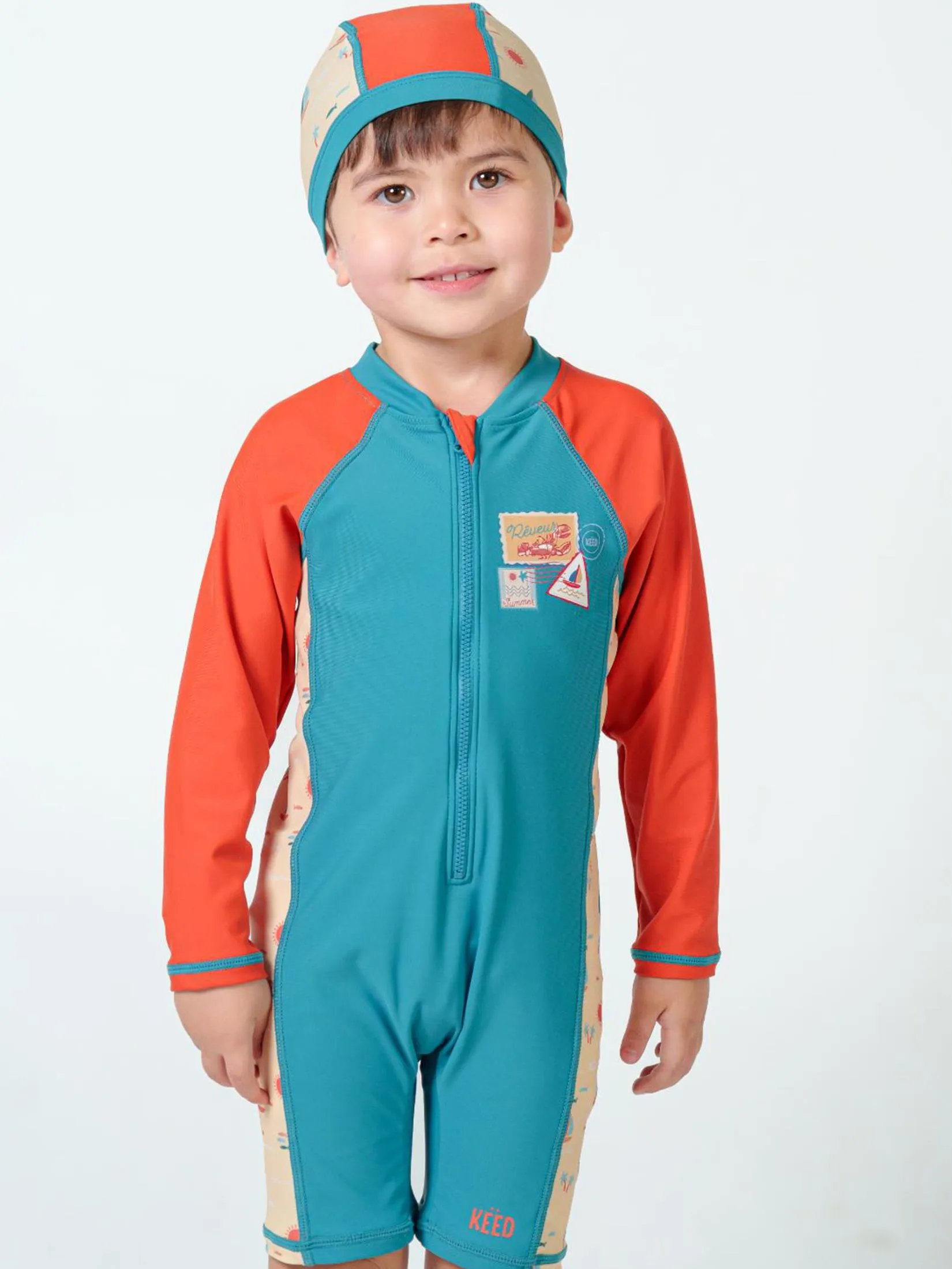 KEED Boy Swimsuit Long Sleeve Sailer Orange