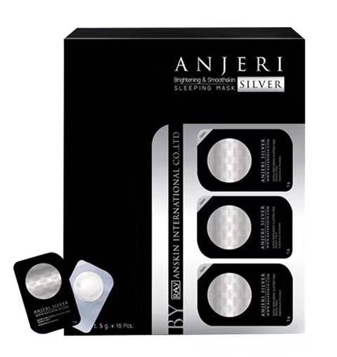 Ночная маска - сыворотка Anjeri Silver (серебро) 10 шт