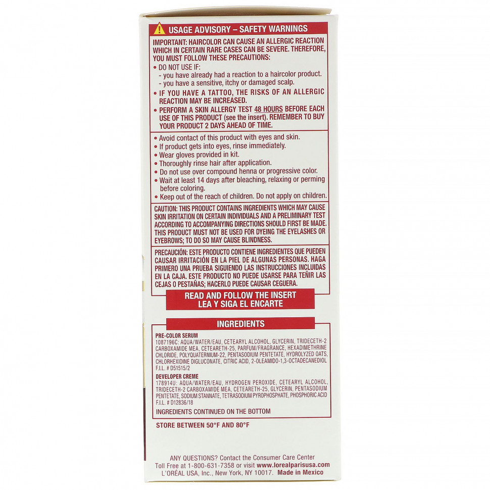 L'Oreal, Краска с тройной защитой Excellence Creme, оттенок 6G светлый золотисто-коричневый, на 1 применение