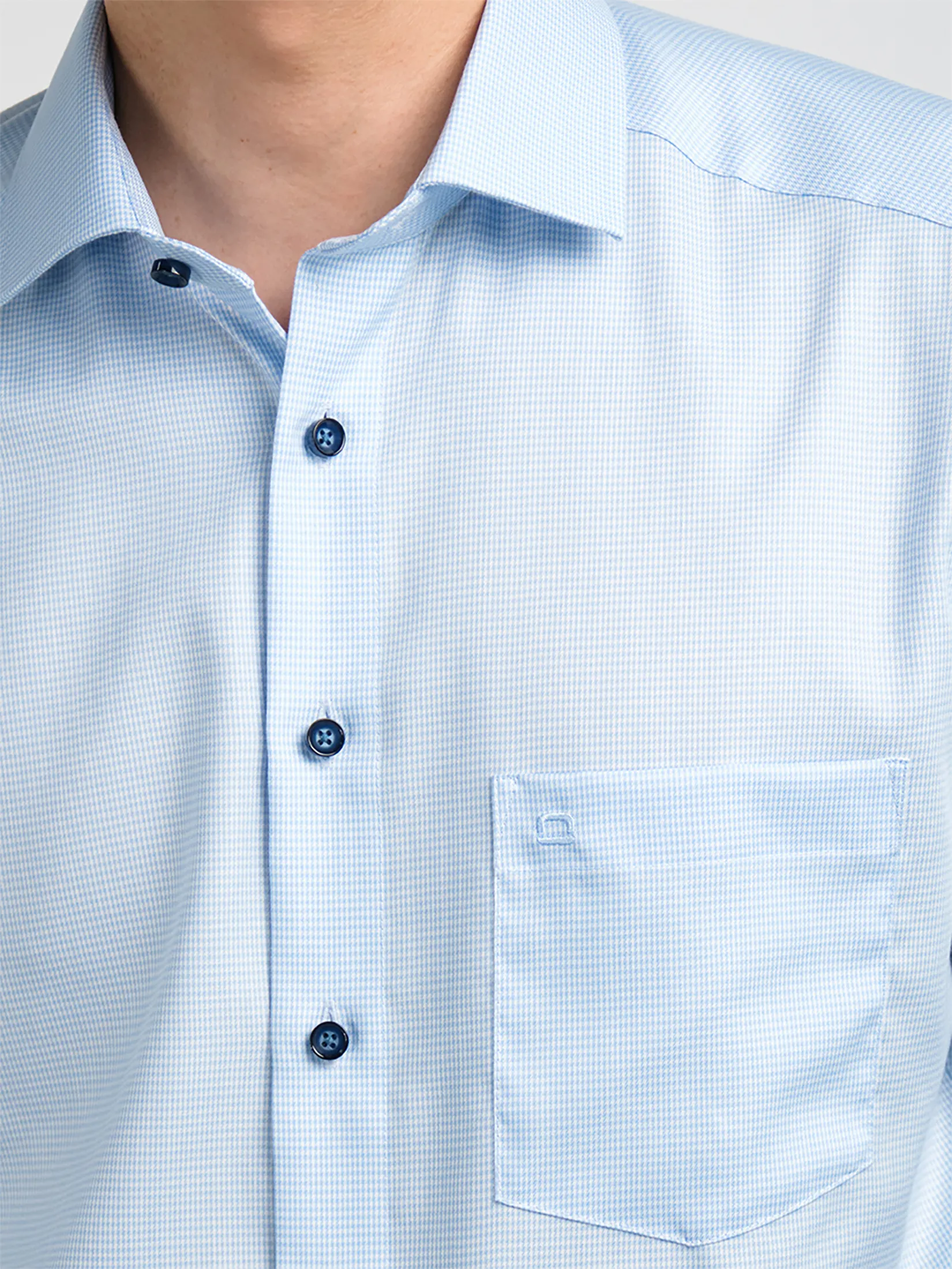 OLYMP MEN SHIRT LONG SLEEVES BUSINESS SHIRT MODERN FIT EASY IRON BLUE