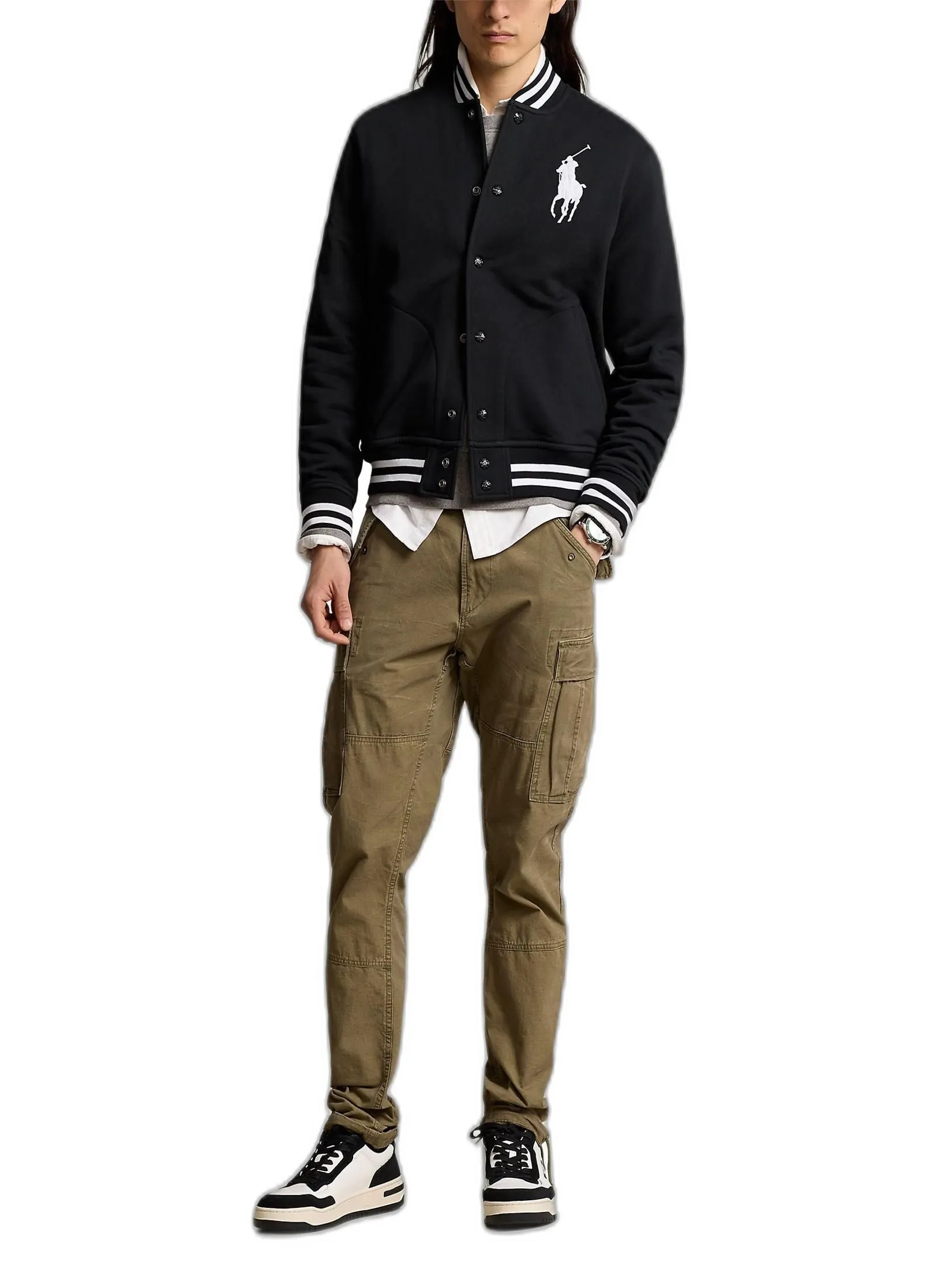 POLO RALPH LAUREN Men Jacket-Big Pony Fleece Baseball Jacket MNPOKNI16824057-Black