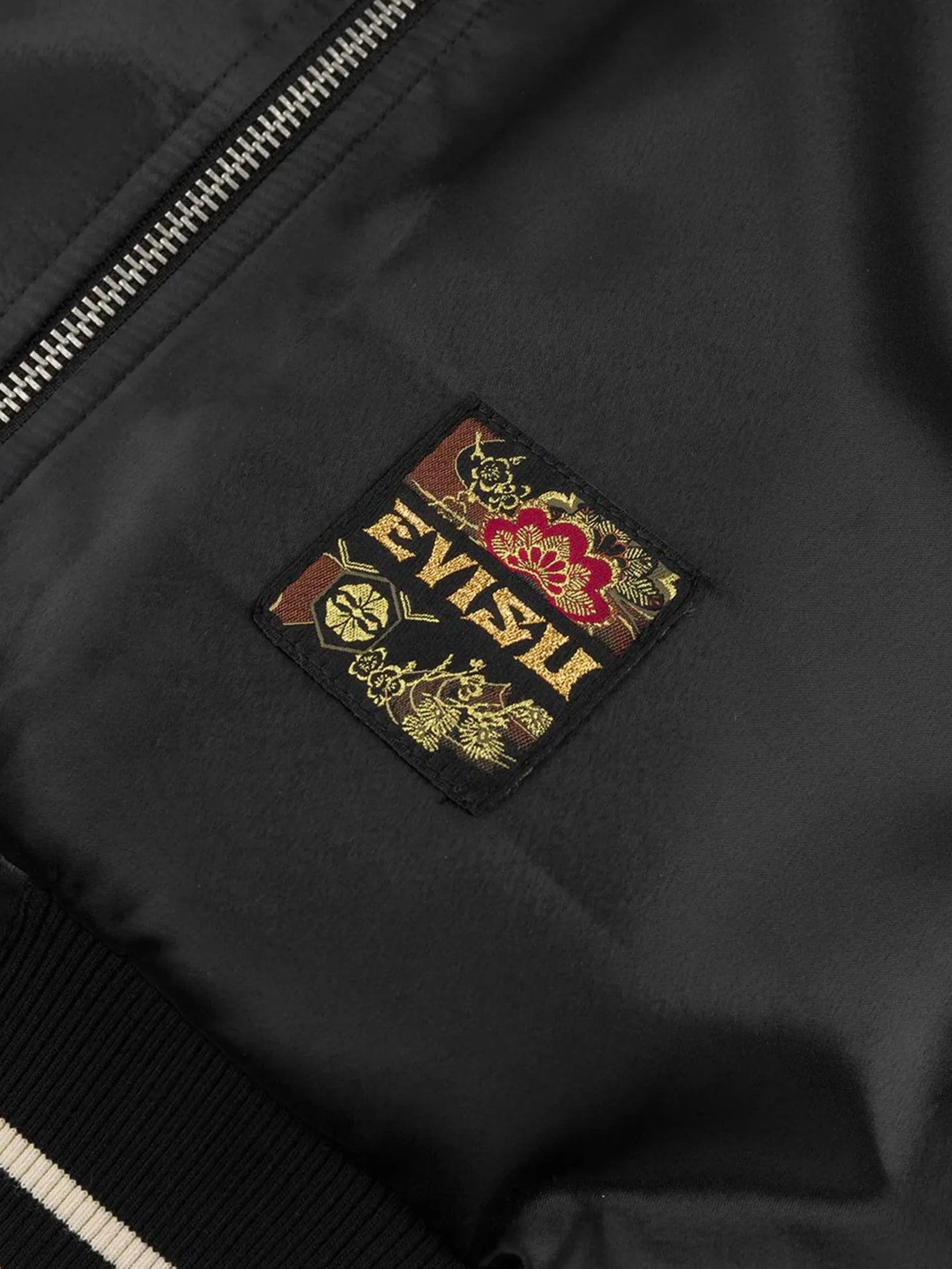 EVISU Men Jacket Crane Embroidery Regular Fit Souvenior Black