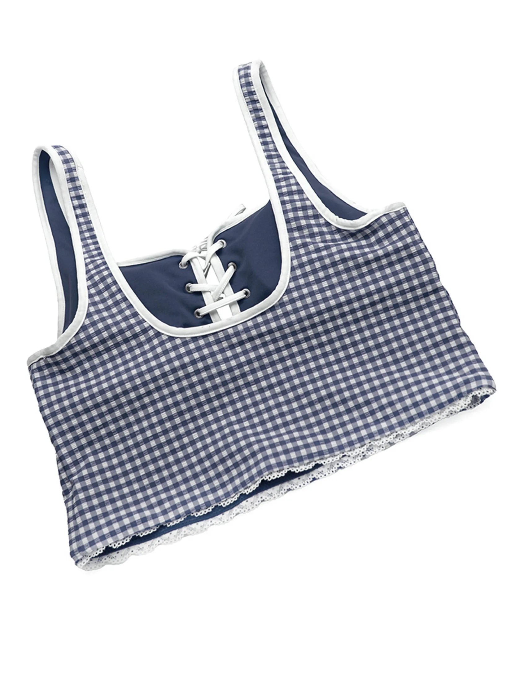 SABINA Sabina x Aprilpoolday Camille Swim Top - Dark Blue