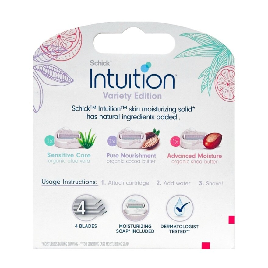 Schick Intuition Variety Edition Blades 3'S Refill