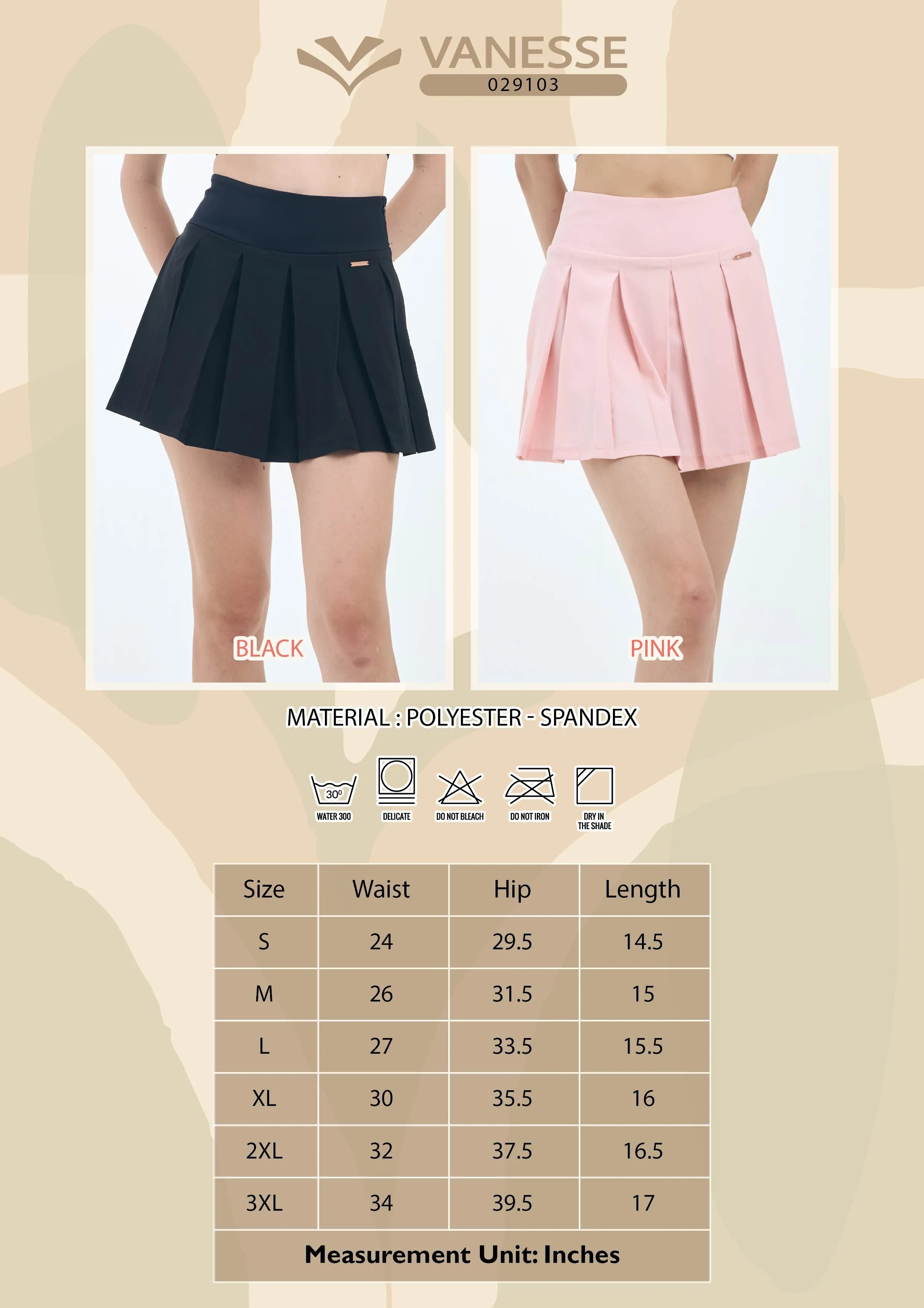 VANESSE Pink SWEET GIRL LADIES SKIRT (029103)