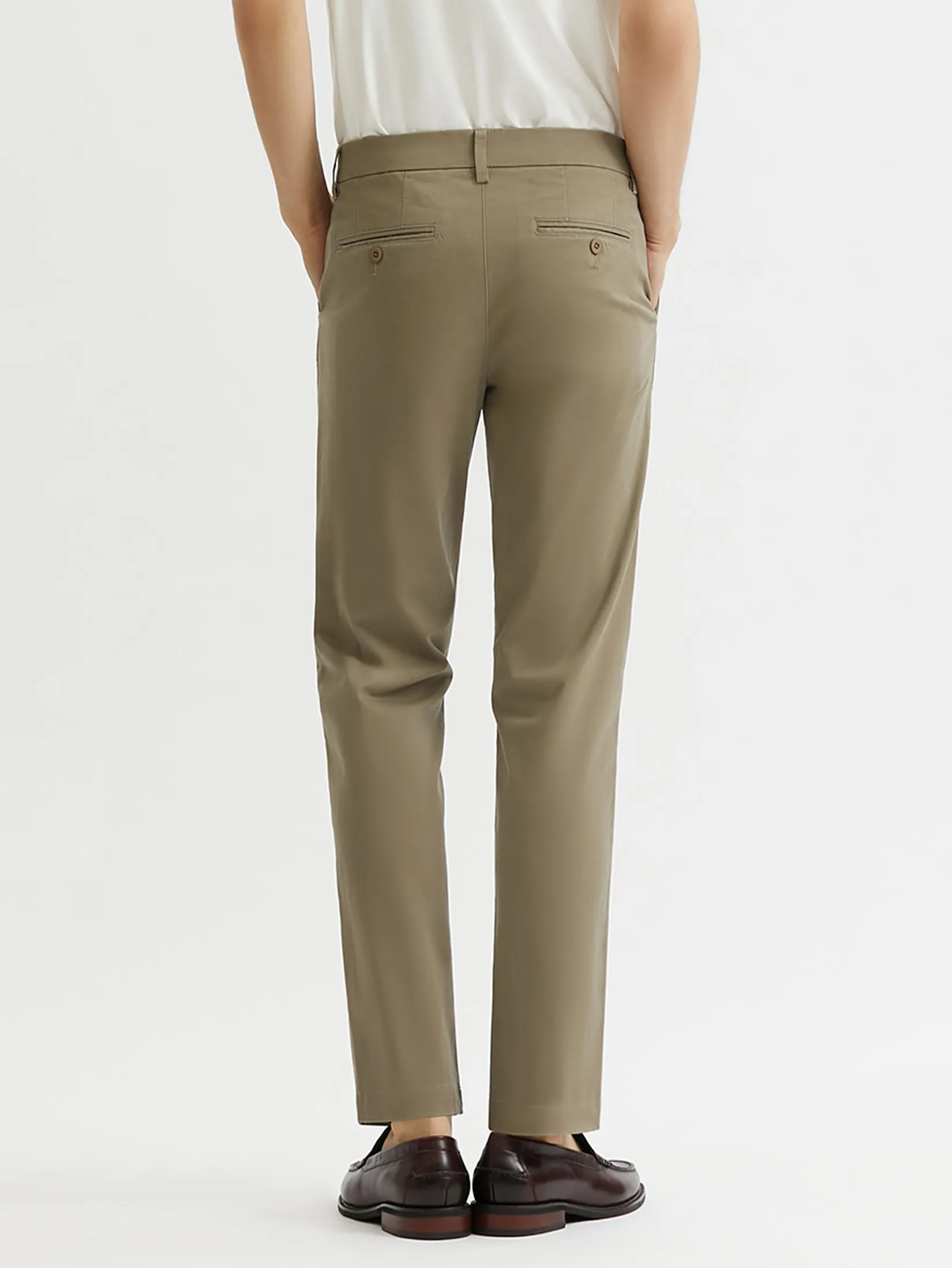 DAPPER Men Slim-Fit Comfort Chino Pants Brown