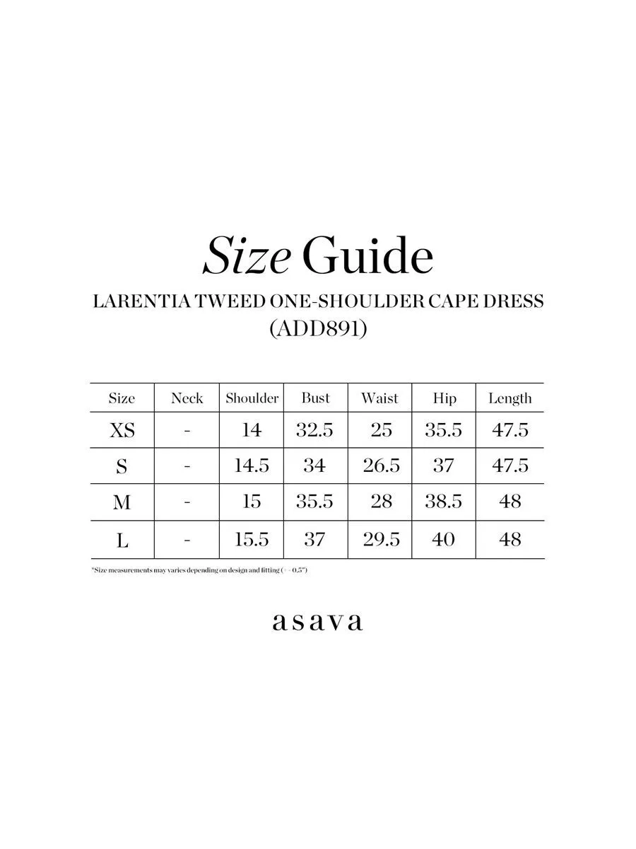 ASAVA (AW23) Larentia Tweed One-shoulder Women Cape Dress Ivory