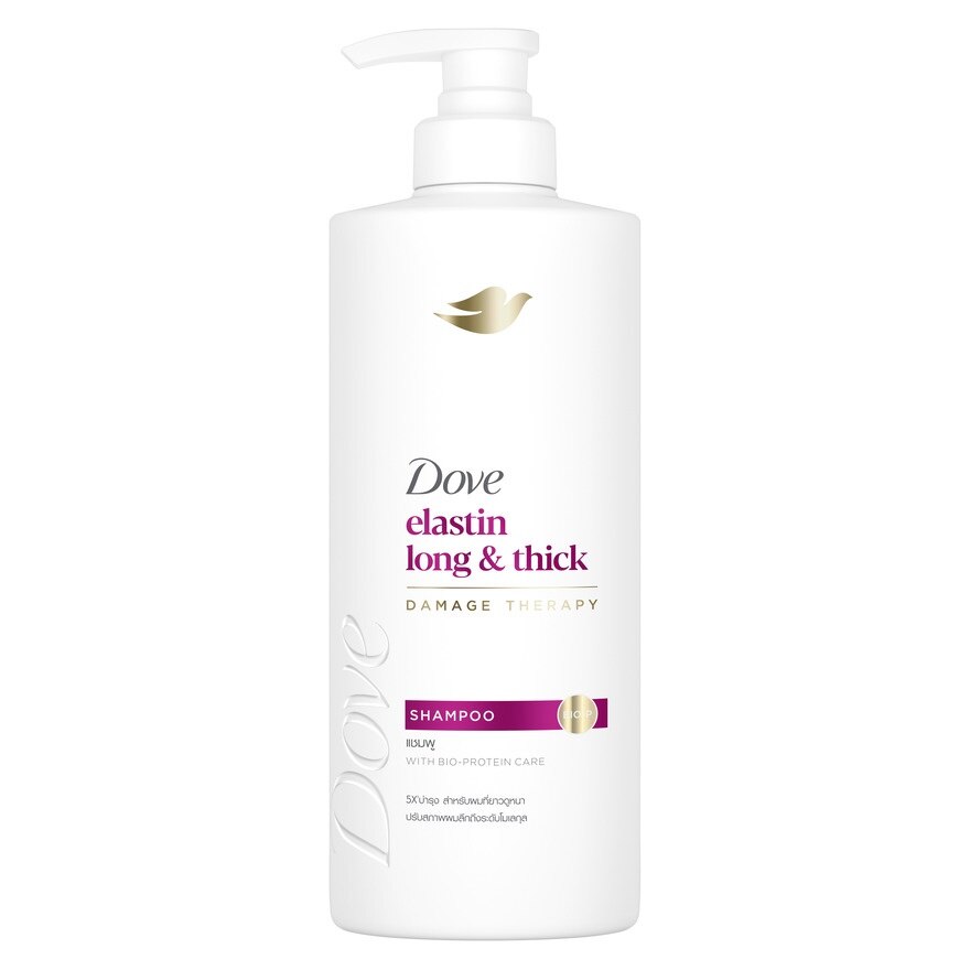 Dove Shampoo Elastin Long  Thick 380 Ml. - Pink