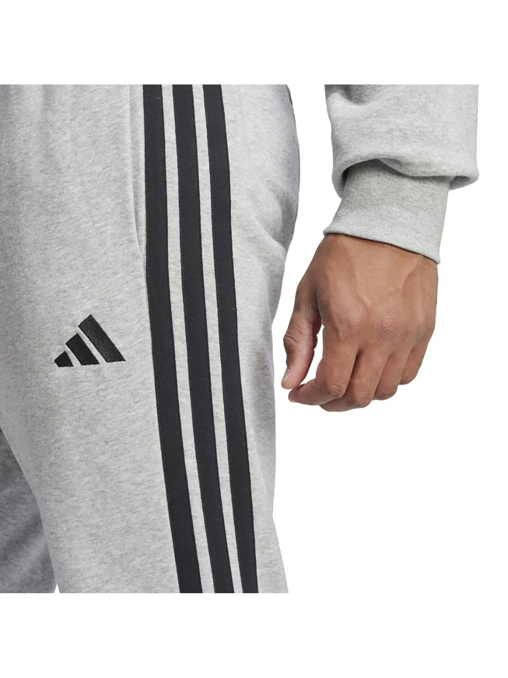 ADIDAS Men Joggers Essential 3-Stripes French Terry JE6346 Medium Grey Heather / Black