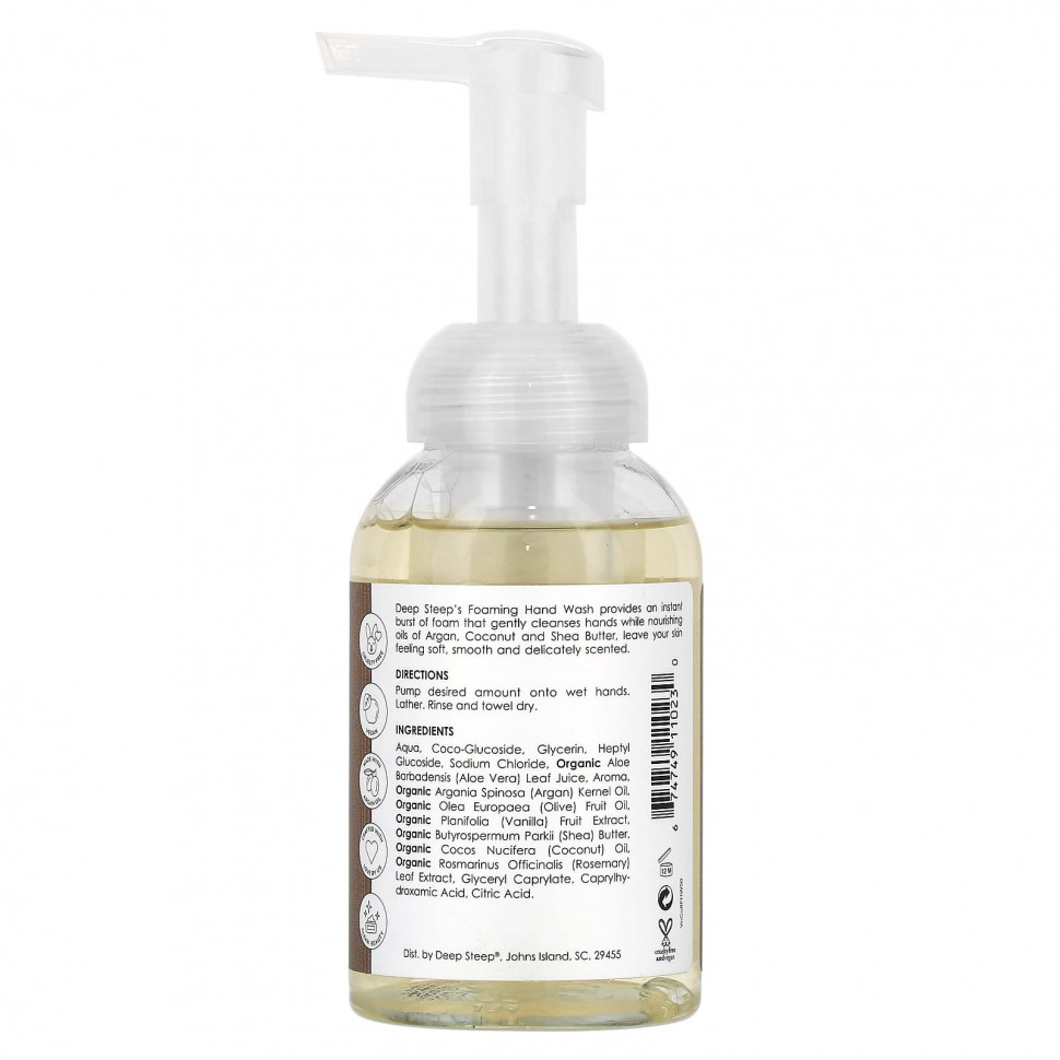 Deep Steep, Пенящееся мыло для рук, ваниль и кокос, 237 мл (8 жидк. Унций)
