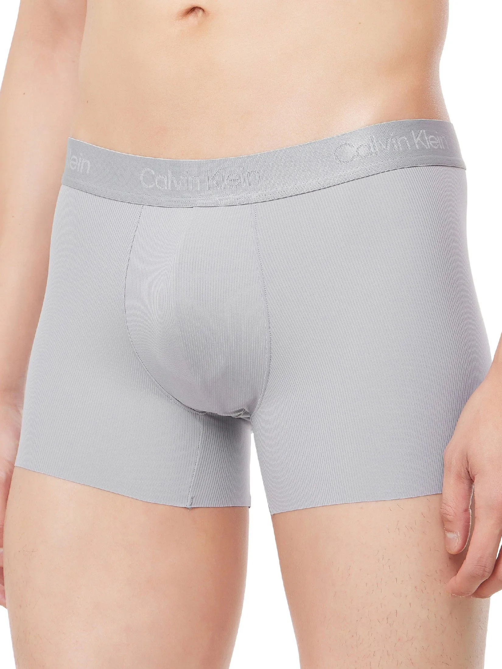CALVIN KLEIN Men's Microfiber Stretch Grip Trunk Light Grey