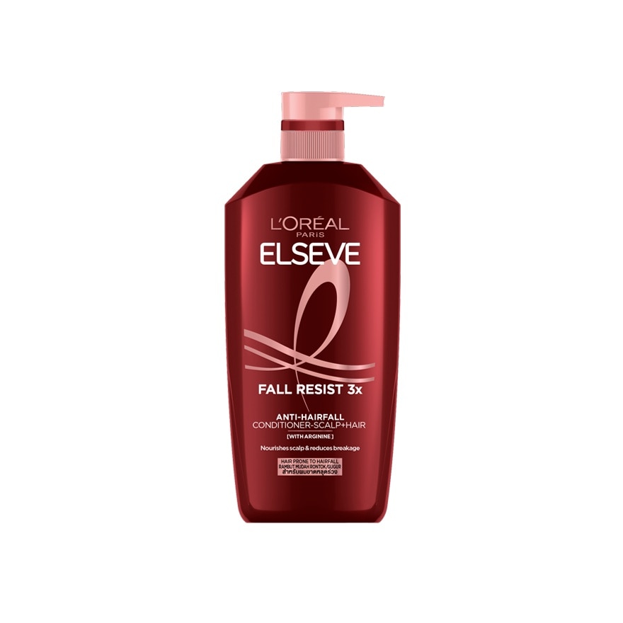 L'Oreal Paris Elseve Conditioner Fall Resist 3X Anti Hair Fall Scalp Hair 375 Ml. - Red